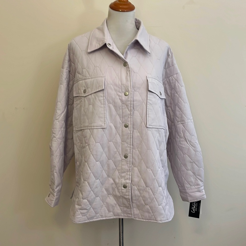 New CoffeeShop New York Cottagecore Lilac Quilted Shacket Size Large